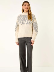 Roman Tinsel Animal Print Knit Jumper - Imagem 1 de 5