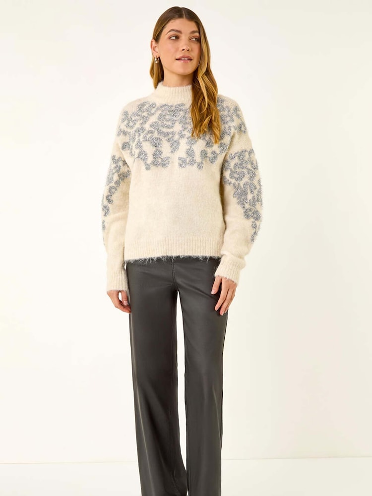 Roman Tinsel Animal Print Knit Jumper - Imagem 1 de 5