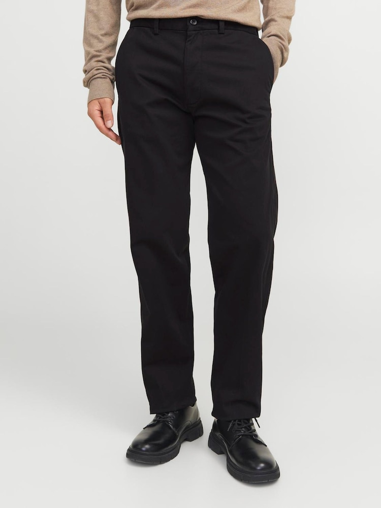 JACK & JONES Black Relaxed Fit Chinos - Image 1 of 5 JACK & JONES Black Relaxed Fit Chinos - Image 1 of 5