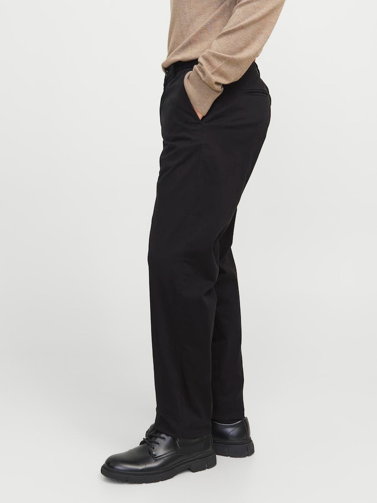JACK & JONES Black Relaxed Fit Chinos - Image 2 of 5 JACK & JONES Black Relaxed Fit Chinos - Image 2 of 5