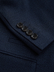 Navy Slim Fit Smart Textured Blazer - Image 10 of 11