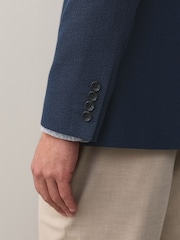 Navy Slim Fit Smart Textured Blazer - Image 5 of 11