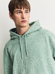 Salbeigrün - Lightweight Textured Floral Hoodie - Bild 1 von 6