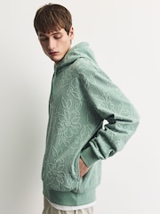 Salbeigrün - Lightweight Textured Floral Hoodie - Bild 2 von 6