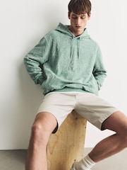 Salbeigrün - Lightweight Textured Floral Hoodie - Bild 5 von 6