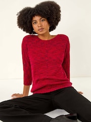 Roman Red Textured Knit Jumper - Image 1 of 5