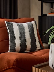 Black/White 50 x 50cm Zig Zag Stripe Cushion - Image 1 of 4