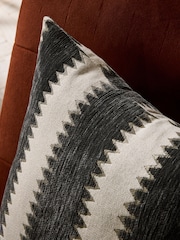 Black/White 50 x 50cm Zig Zag Stripe Cushion - Image 2 of 4