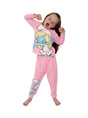 Character Pink The Smurfs Girls Long Sleeve Pyjamas - Image 11 of 12