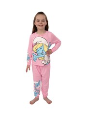 Character Pink The Smurfs Girls Long Sleeve Pyjamas - Image 7 of 12