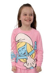 Character Pink The Smurfs Girls Long Sleeve Pyjamas - Image 8 of 12