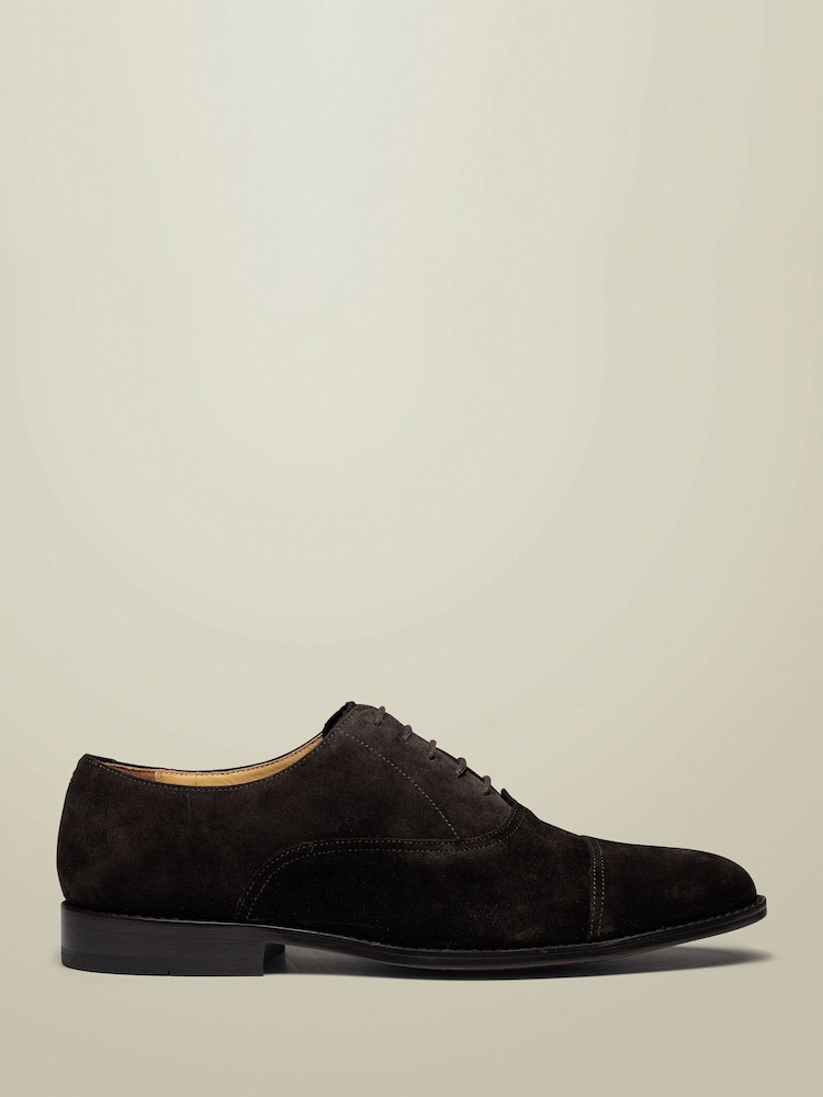 Charles Tyrwhitt Brown Dark Chocolate Suede Oxford Shoes - Image 1 of 4