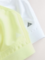 White/Lemon Active Sports High Impact Dry Tech Crop Tops 2 Pack - Image 13 of 14