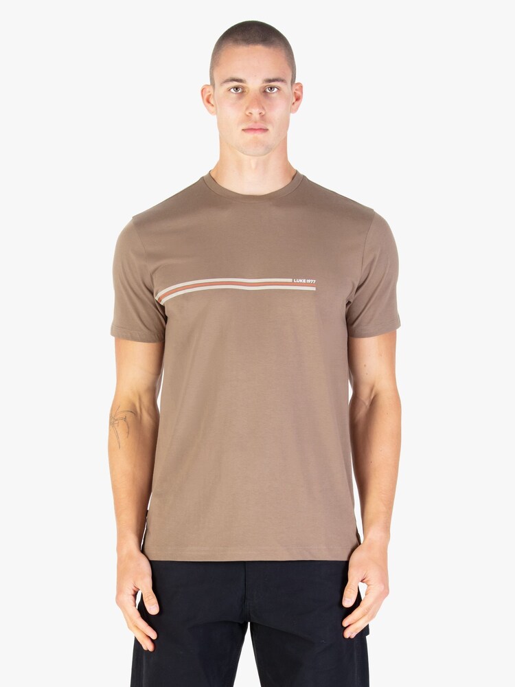 Luke 1977 Block Stripe Brown T-Shirt Hardnut - Image 1 of 7 Luke 1977 Block Stripe Brown T-Shirt Hardnut - Image 1 of 7