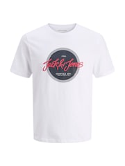 JACK & JONES White Multipack Logo T-Shirts 3 Pack - Image 2 of 4