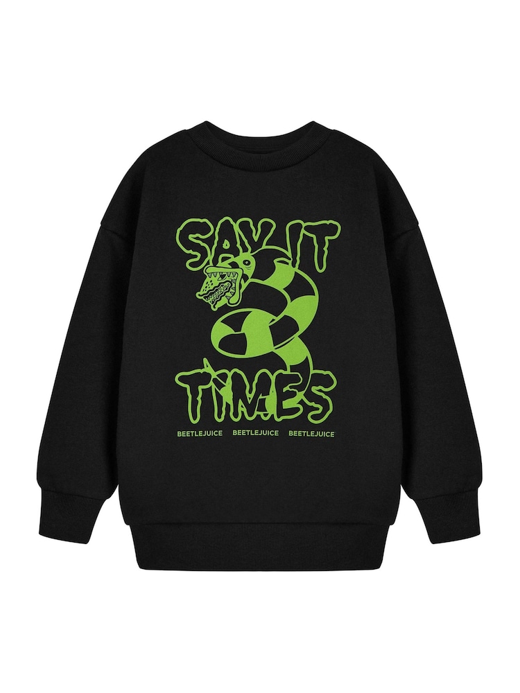 Vanilla Underground Black Beetlejuice Sweatshirt - Image 1 of 6 Vanilla Underground Black Beetlejuice Sweatshirt - Image 1 of 6
