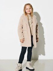 ONLY KIDS Teddy Brown Coat - Image 1 of 5