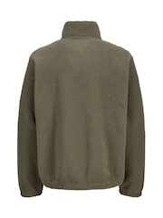 JACK & JONES Brown Half Zip Teddy Fleece - Image 2 of 4