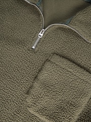 JACK & JONES Brown Half Zip Teddy Fleece - Image 4 of 4
