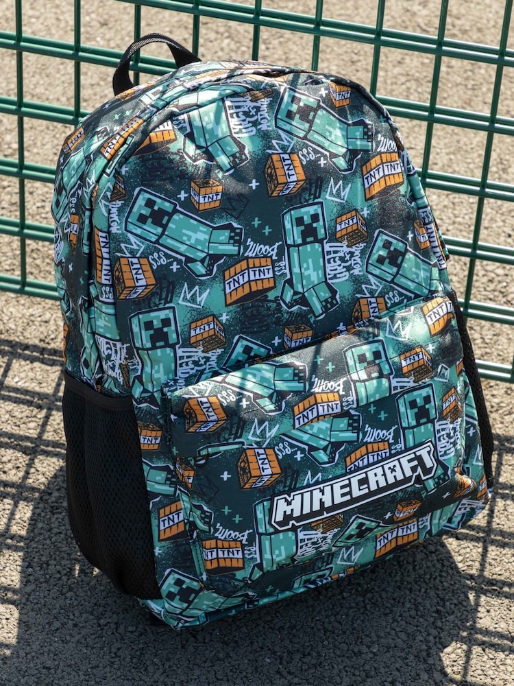 Vanilla Underground Black Minecraft Unisex Kids Multicoloured Backpack - Image 1 of 9 Vanilla Underground Black Minecraft Unisex Kids Multicoloured Backpack - Image 1 of 9