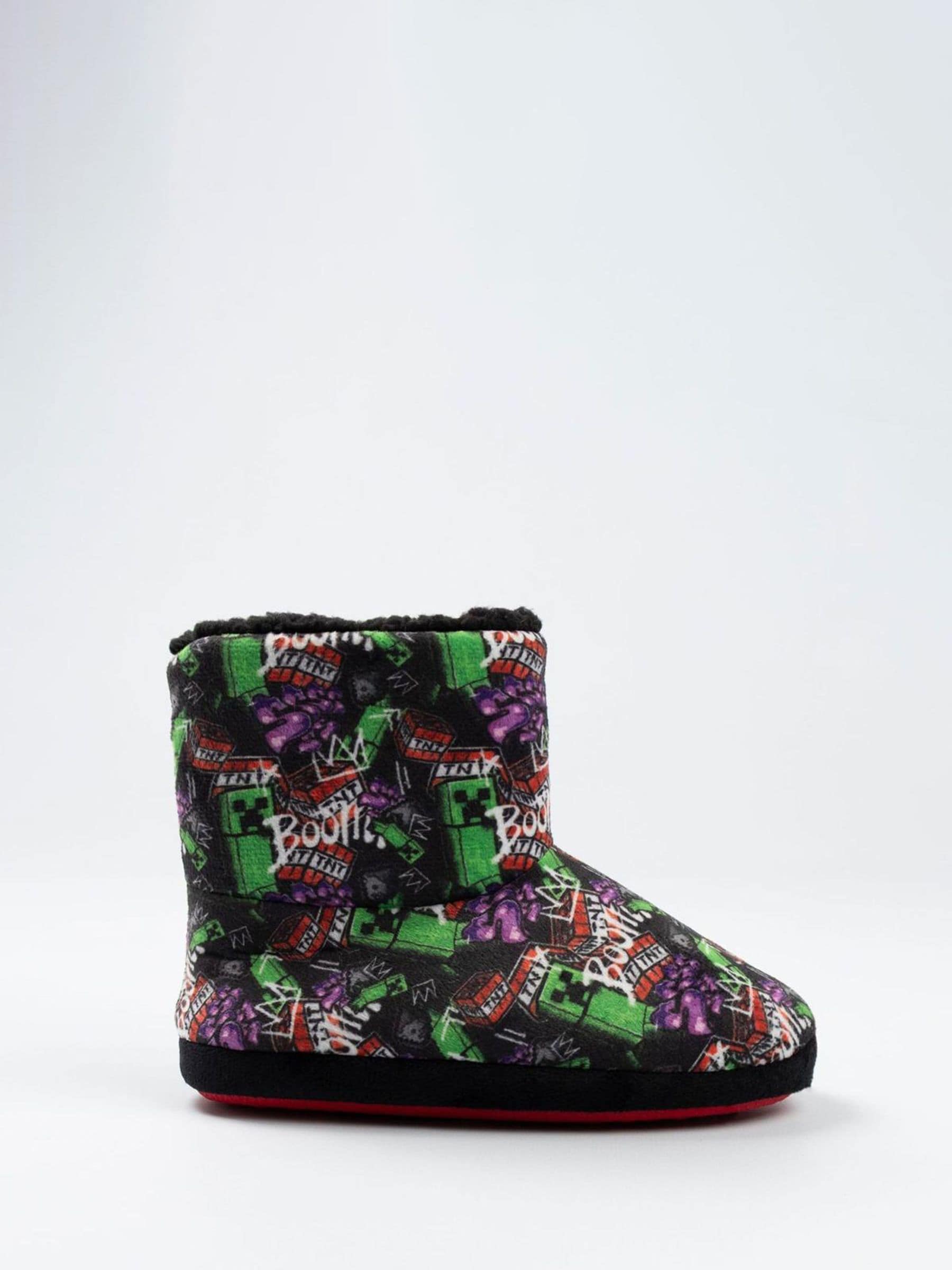 Vanilla Underground Boys Black Minecraft Slipper Boots - Image 1