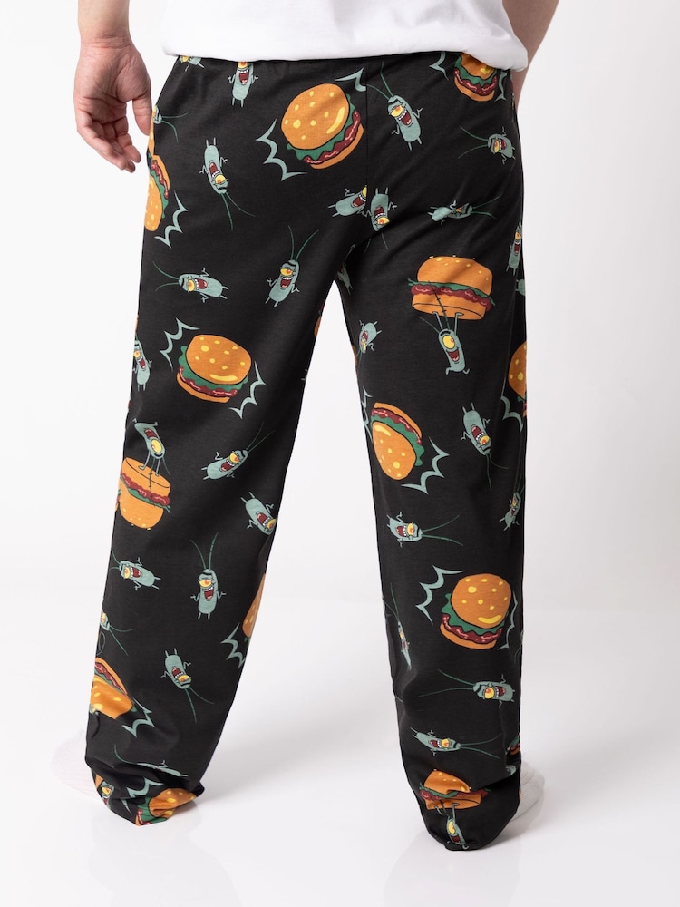 Vanilla Underground Black SpongeBob SquarePants Plankton Lounge Joggers - Image 2 of 6 Vanilla Underground Black SpongeBob SquarePants Plankton Lounge Joggers - Image 2 of 6