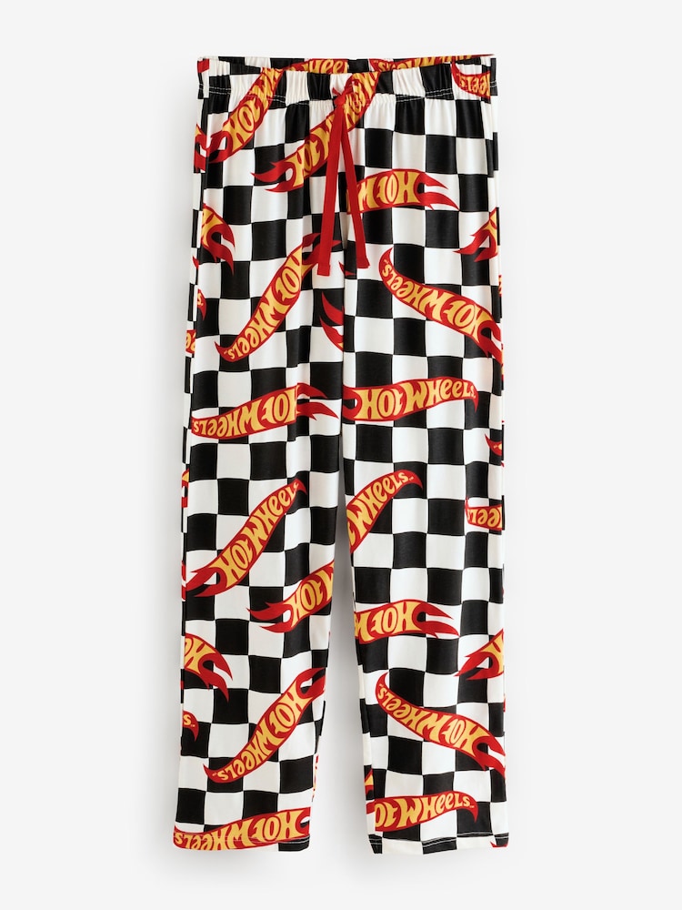 Vanilla Underground White Hot Wheels Checkerboard Lounge Joggers - Image 1 of 1 Vanilla Underground White Hot Wheels Checkerboard Lounge Joggers - Image 1 of 1