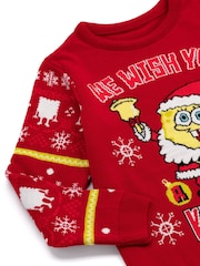 Vanilla Underground Red Sponge Bob Square Pants Christmas Jumper - Image 2 of 6