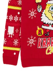 Vanilla Underground Red Sponge Bob Square Pants Christmas Jumper - Image 5 of 6