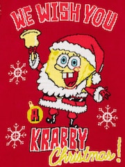 Vanilla Underground Red Sponge Bob Square Pants Christmas Jumper - Image 6 of 6