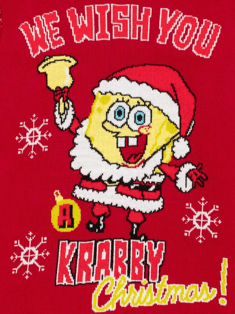 Vanilla Underground Red Sponge Bob Square Pants Christmas Jumper - Image 6 of 6