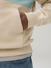 米白色 - 套頭連帽上衣 - 拼色運動衫 - 圖片 6/9