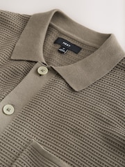 Neutral Regular Fit Textured Knitted Shirt - Image 8 of 9