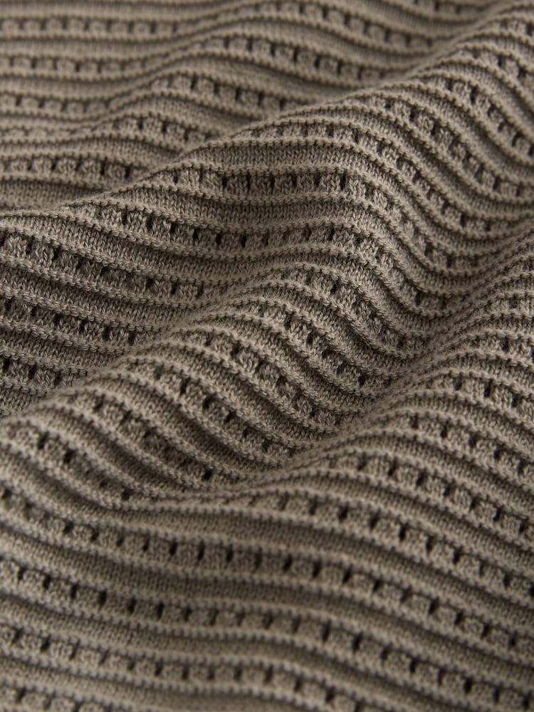 Neutral Regular Fit Textured Knitted Shirt - Image 9 of 9