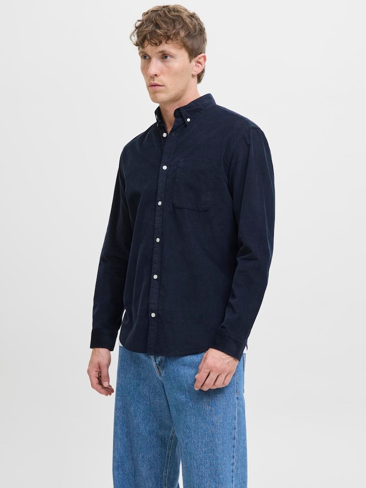 JACK & JONES Blue Cord Shirt - Image 1 of 5 JACK & JONES Blue Cord Shirt - Image 1 of 5