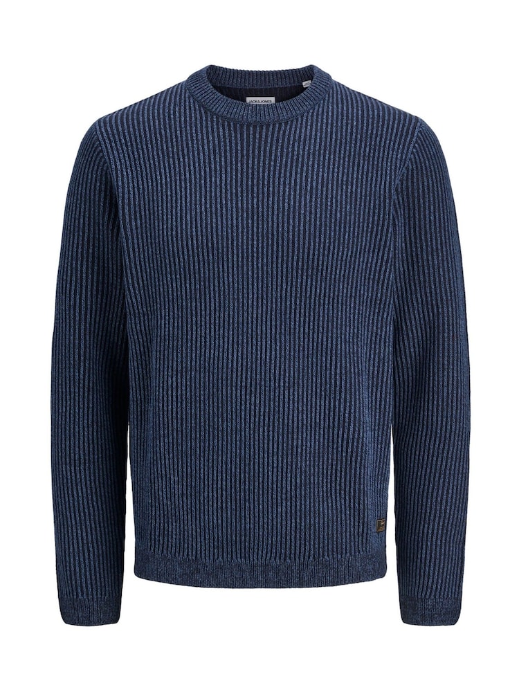 JACK & JONES Blue Long Sleeve Knitted Polo Top - Image 1 of 1