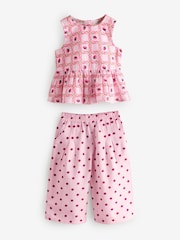 وردي ـ طبعة فراولة - طقم بلوزة وبنطلون من Cath Kidston (3شهور-8سنوات) - Image 1 of 6