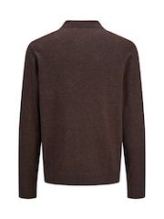 JACK & JONES Black Half Zip Knitted Polo Jumper - Image 2 of 4