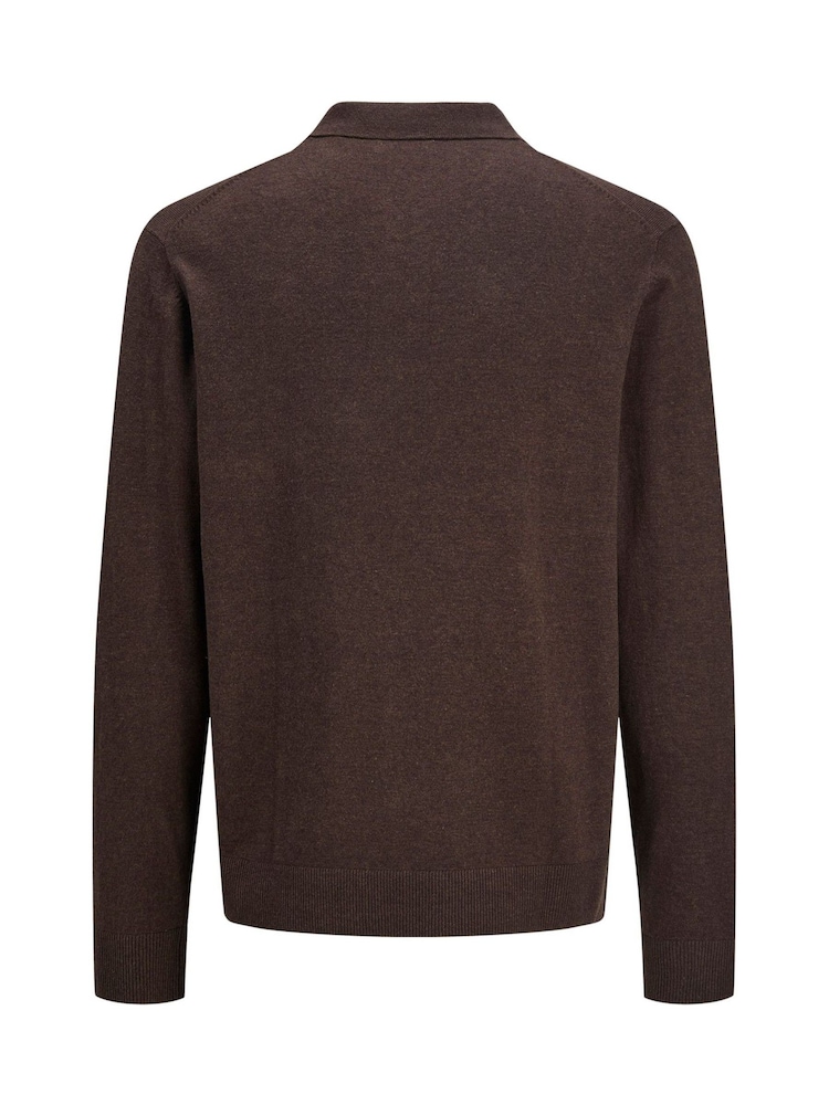 JACK & JONES Black Half Zip Knitted Polo Jumper - Image 2 of 4 JACK & JONES Black Half Zip Knitted Polo Jumper - Image 2 of 4