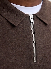 JACK & JONES Black Half Zip Knitted Polo Jumper - Image 5 of 9