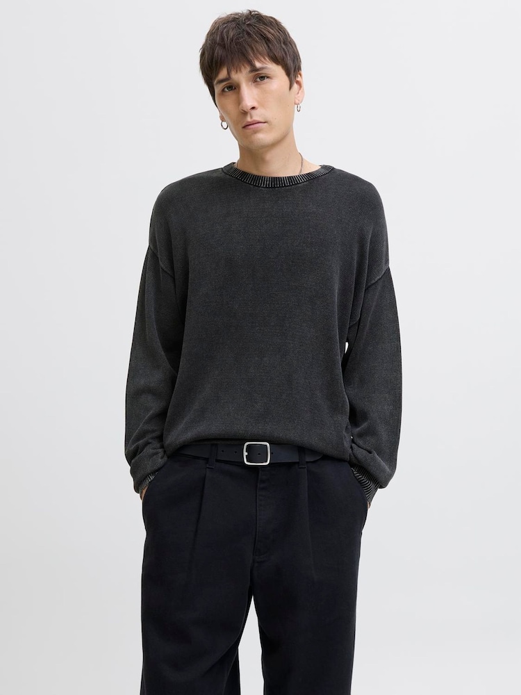 JACK & JONES Black Washed Sweatshirt - Image 1 of 5 JACK & JONES Black Washed Sweatshirt - Image 1 of 5