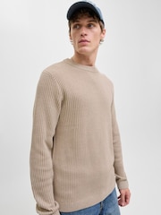 JACK & JONES Grey Long Sleeve Knitted Polo Top - Image 2 of 5