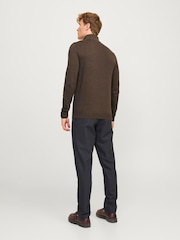 JACK & JONES Black Half Zip High Neck Jumper - Image 2 of 5