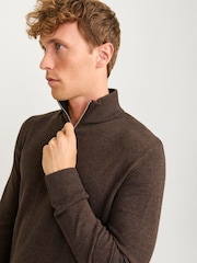 JACK & JONES Black Half Zip High Neck Jumper - Image 3 of 5