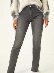 Roman Grey Slim Leg Stretch Mom Denim Trousers - Image 4 of 5