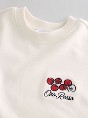 Ecru ак - Графикалык басма менен кооздолгон жакалуу свитер - 7ичинен 6 сүрөт