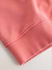 Coral Pink Graphic Print Crew Neck Sweatshirt - Image 9 of 9