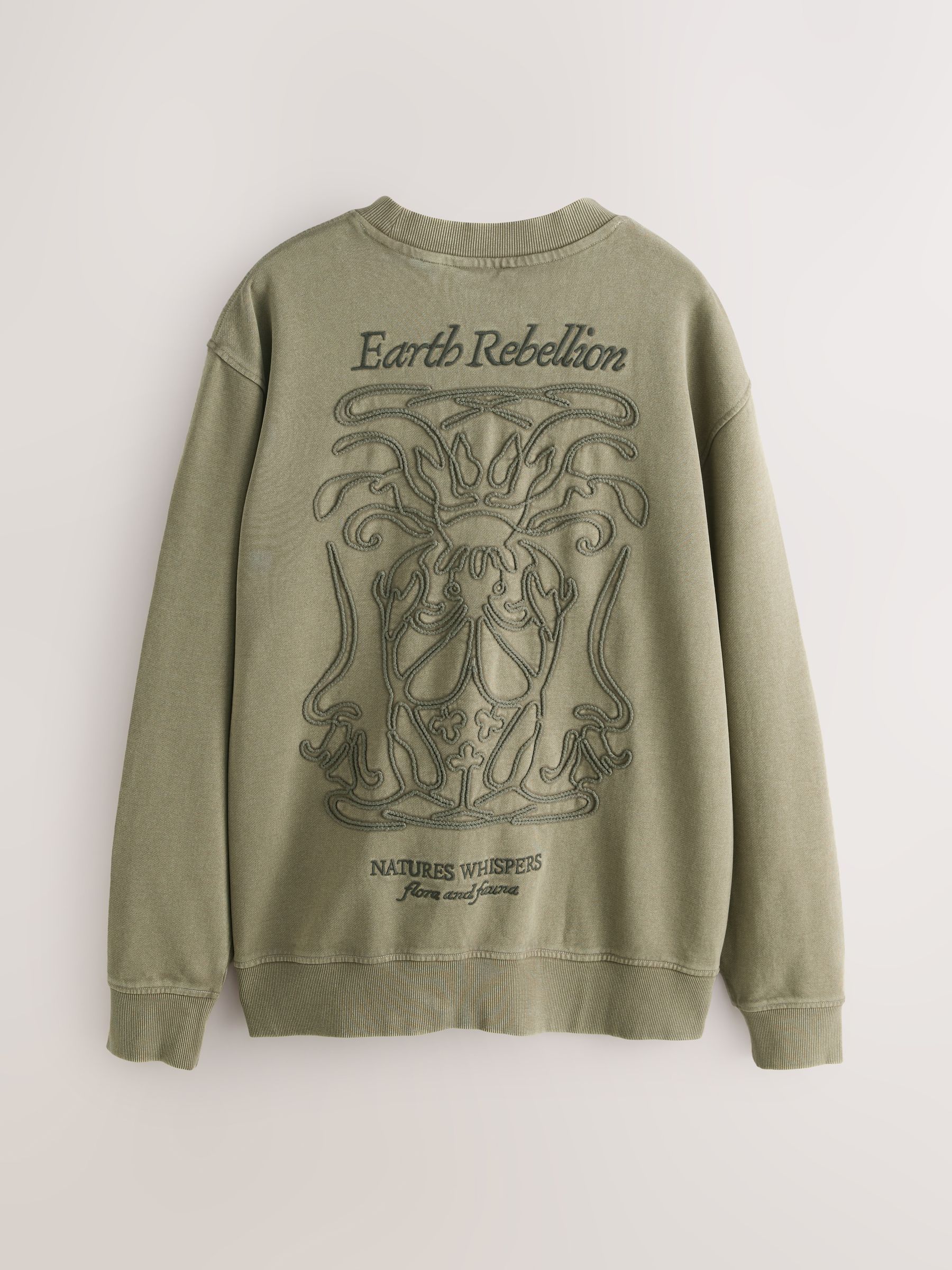 Buy Khaki Green Graphic Print Crew Neck Sweatshirt from Next Romania