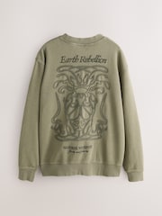 Kakigroen - Sweatshirt met ronde hals en grafische print - Afbeelding 6 van 8