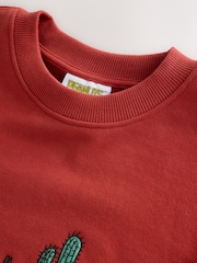 Dark Red Snoopy Licence Graphic Washed Crew Neck Sweatshirt - Image 6 of 8
